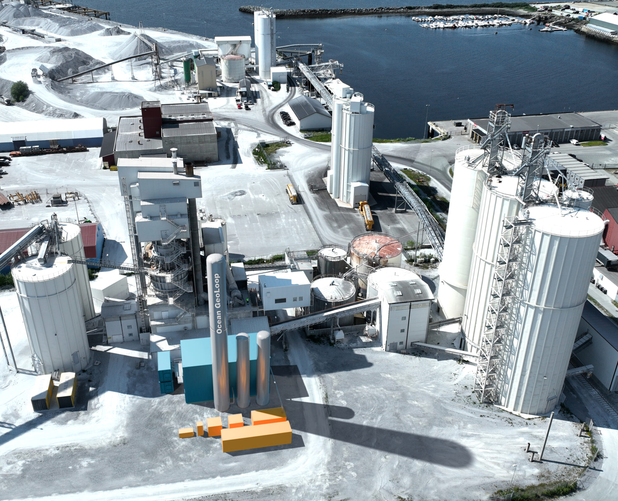 3D render of planned carbon capture unit at NorFraKalk