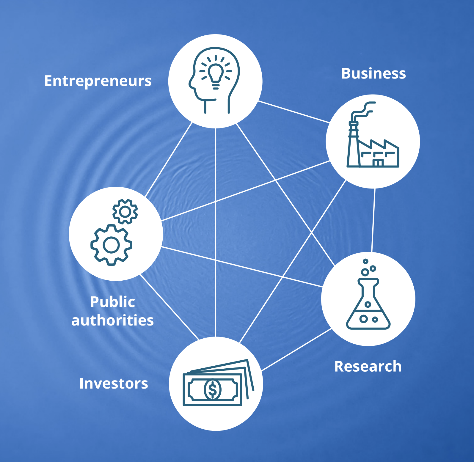 Web showing how we collaborate with different partners